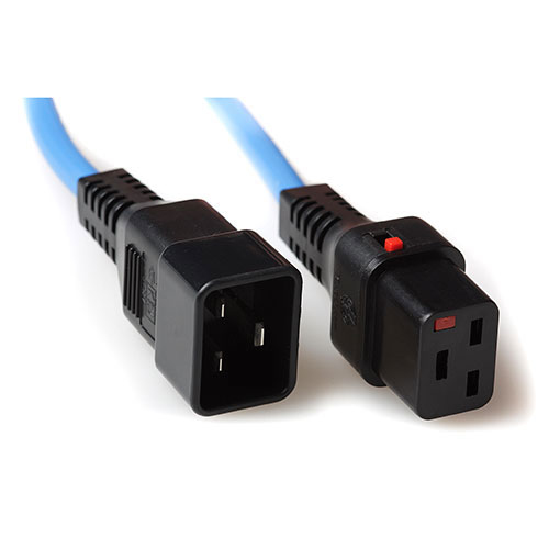 Powercord C19 IEC Lock - C20 blue 1 m, PC1357