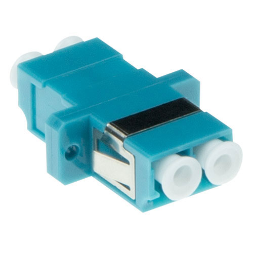 Fiber optic LC duplex adapter multimode OM3