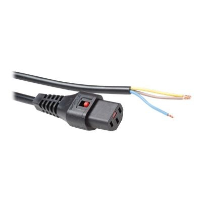 Powercord C13 IEC Lock - open end black 3 m, PC979
