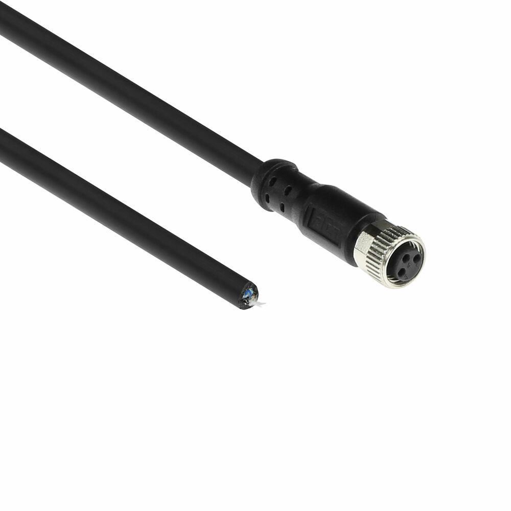 Industrial 1.50 meters Sensor cable M8A 3-pin female to open end, Ultraflex Xtreme TPE cable, shielded