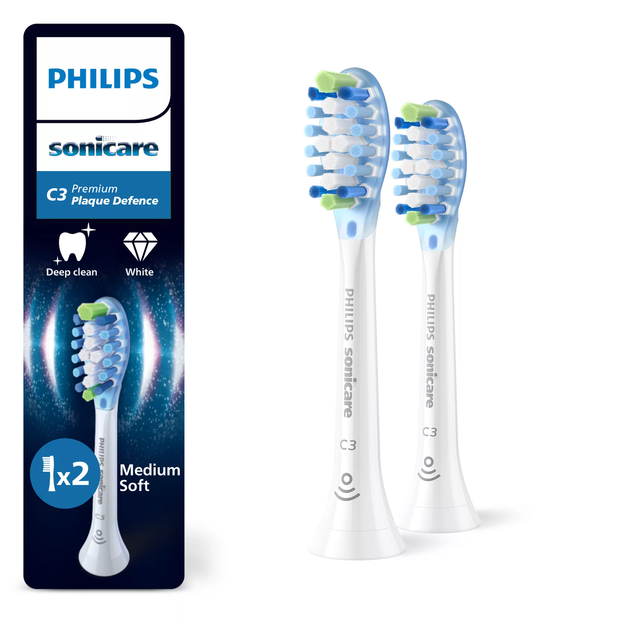 Philips Sonicare C3 Premium Plaque Defence HX9042 Ekstra tandbørstehoved 2 Hvid
