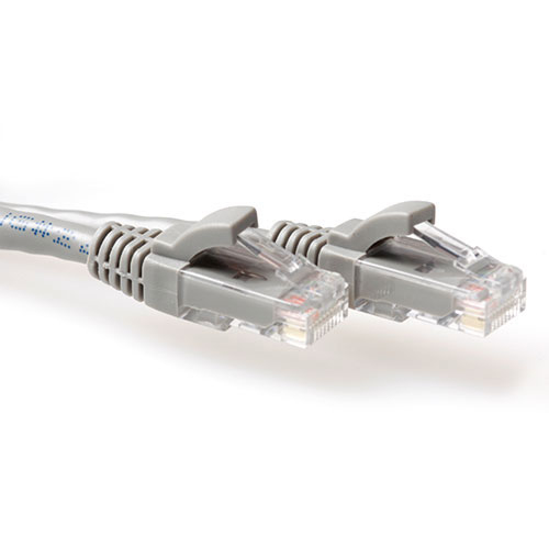 Grey 4 meter U/UTP CAT6 patch cable snagless with RJ45 connectors