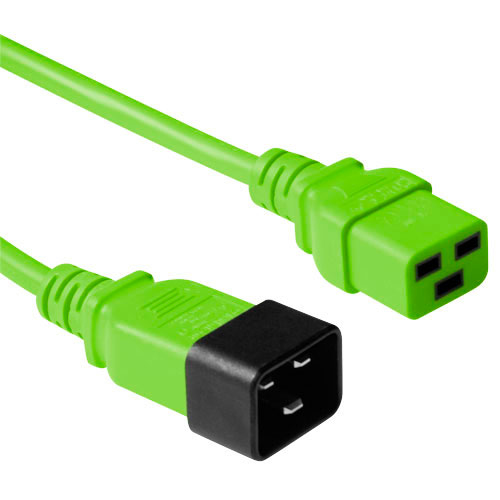 Powercord C19 - C20 green 3 m