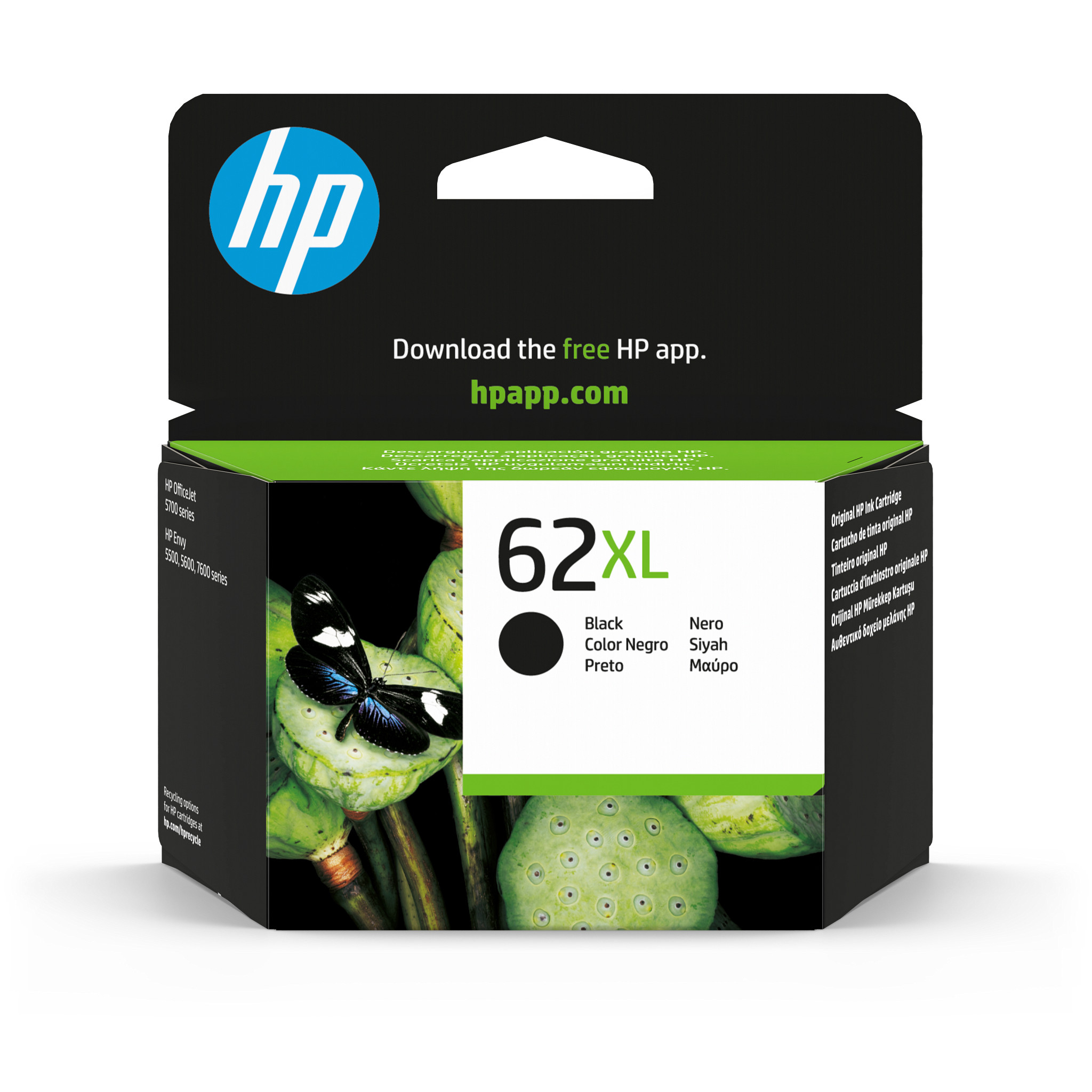 HP 62XL High Yield Black Original Ink Cartridge Schwarz 7,5ml 300Seiten