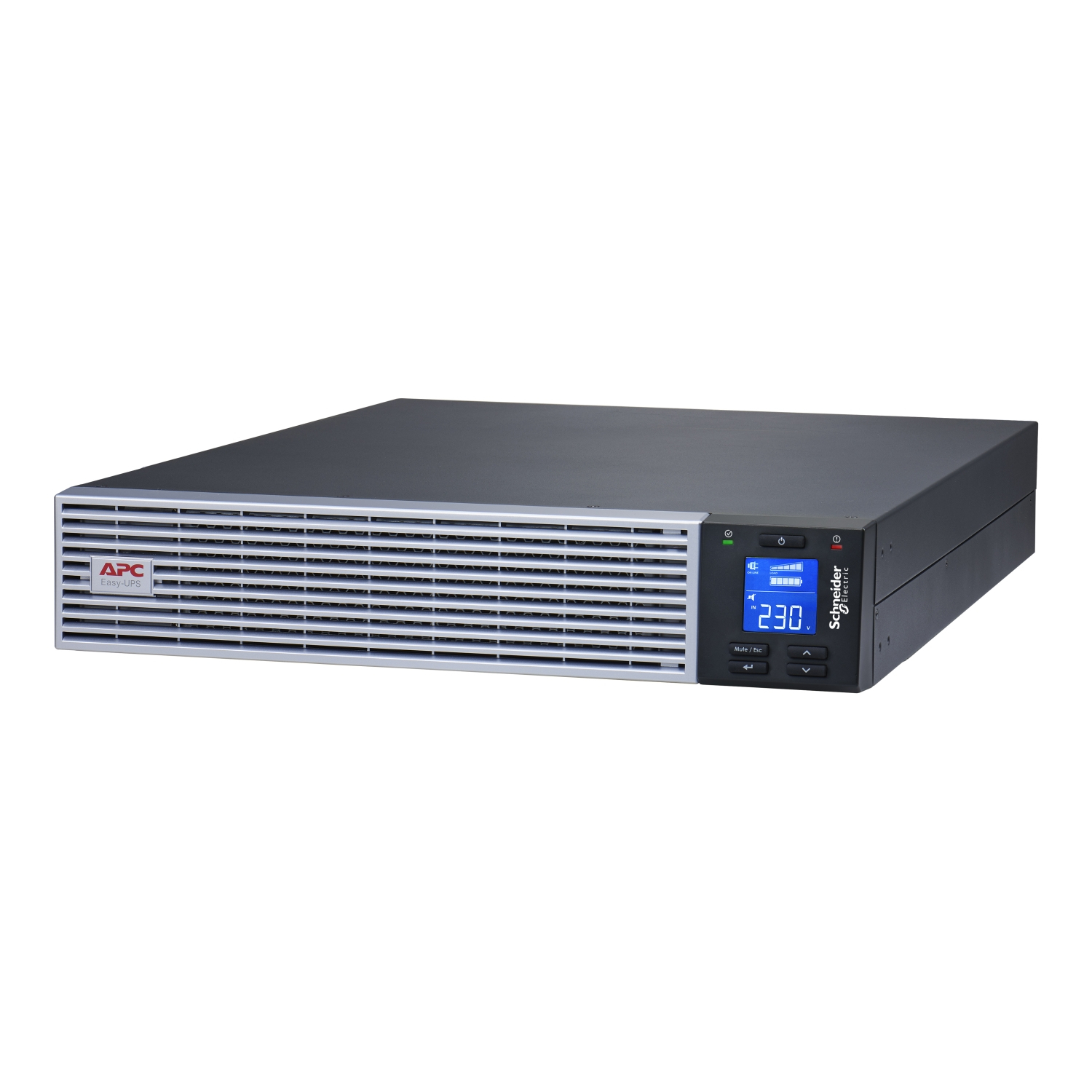 APC Easy UPS On-Line UPS Rack AC 230V 2700Watt 3000VA 1 x battery Li-ion RS-232 USB oc 7 2U 19 BK with silver