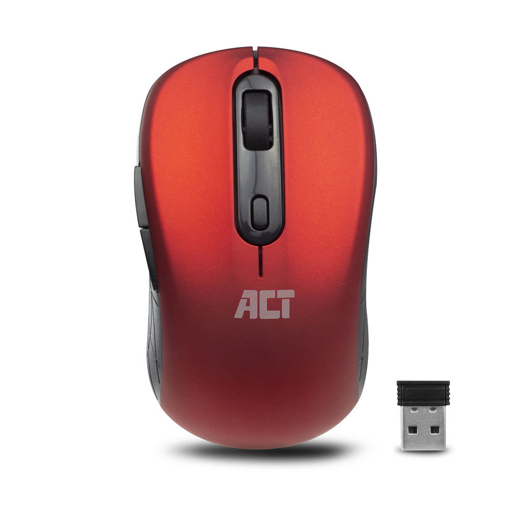 Wireless Mouse, USB nano receiver, 1600 dpi, red