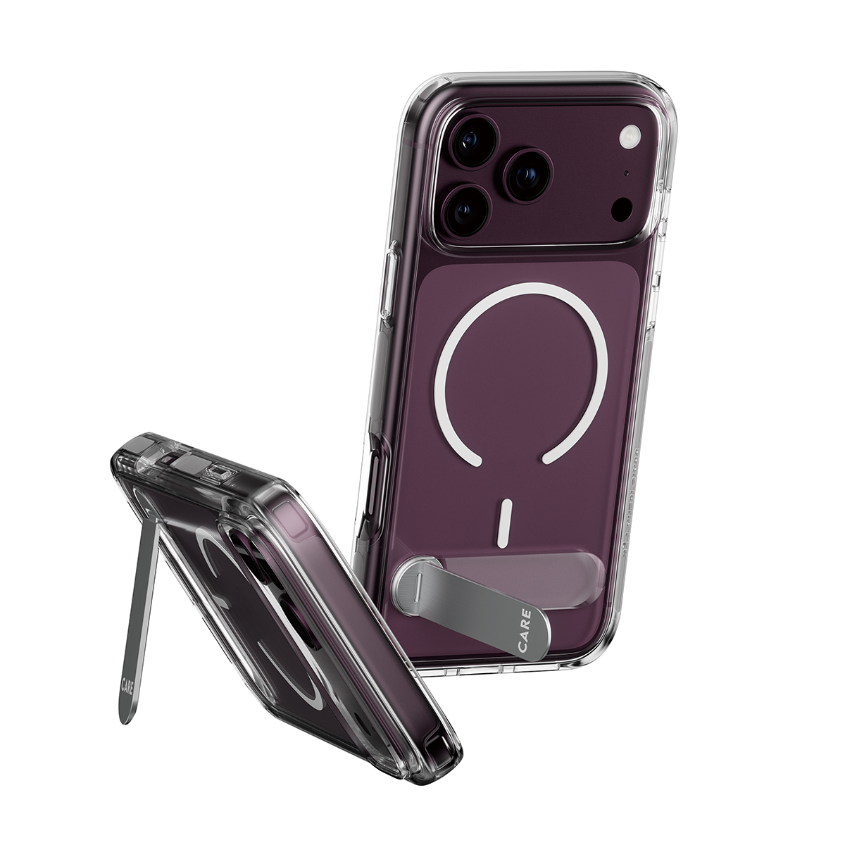 PanzerGlass CARE™ by ® Kickstand Case Transparent w. White MagSafe iPhone 2026 Pro | 17 Pro Beskyttelsescover Transparent