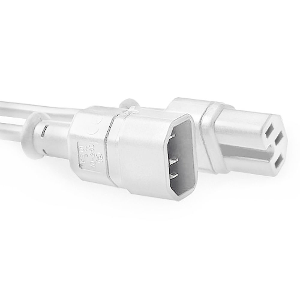 Powercord C14 - C15 white 1.2 m