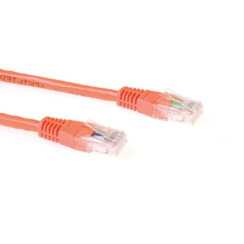 Orange 1.5 meter U/UTP CAT6A patch cable with RJ45 connectors