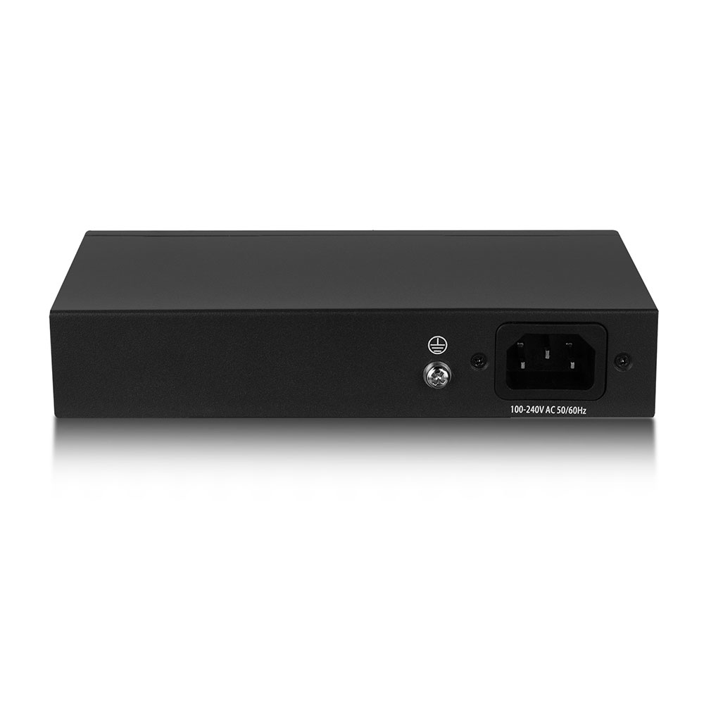 6 port, network switch, 10/100Mbps. 4x PoE+ (30W) port