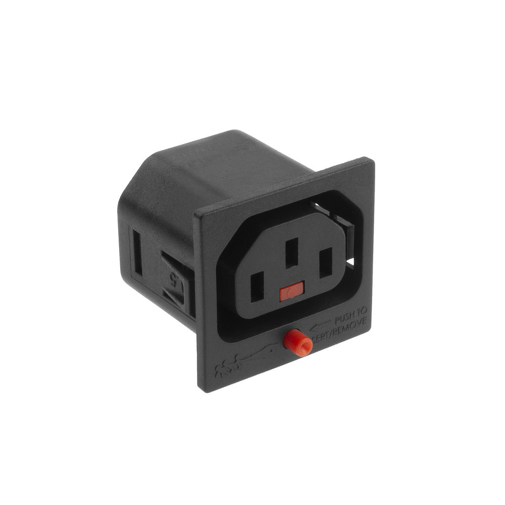C13 IEC Lock Net Entree (1x outlet) - black, PA135015BK