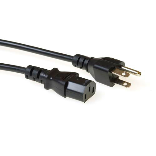 Powercord USA plug - C13 black 2.5 m