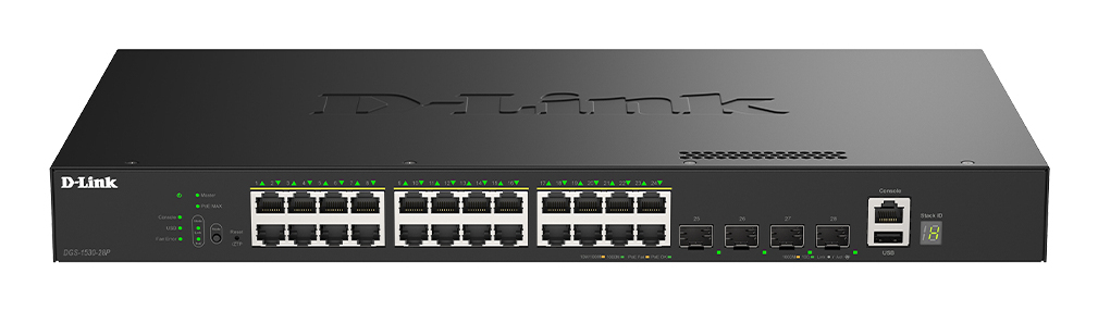 D-Link DGS-1530-28P/E 28-Port Smart Manag.PoE GB Sw. 4x10G