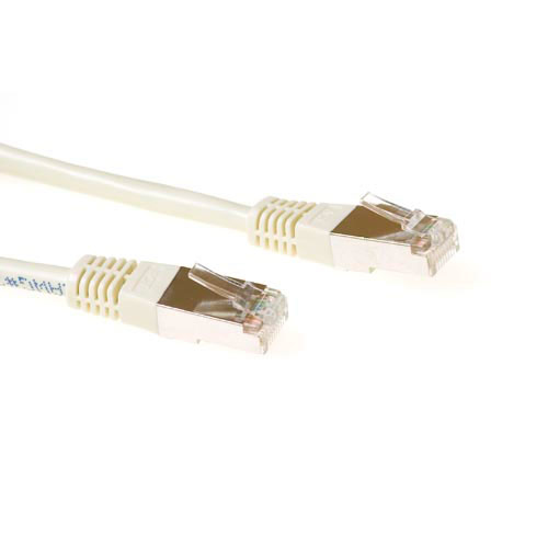 Ivory 10 meter F/UTP CAT5E patch cable with RJ45 connectors