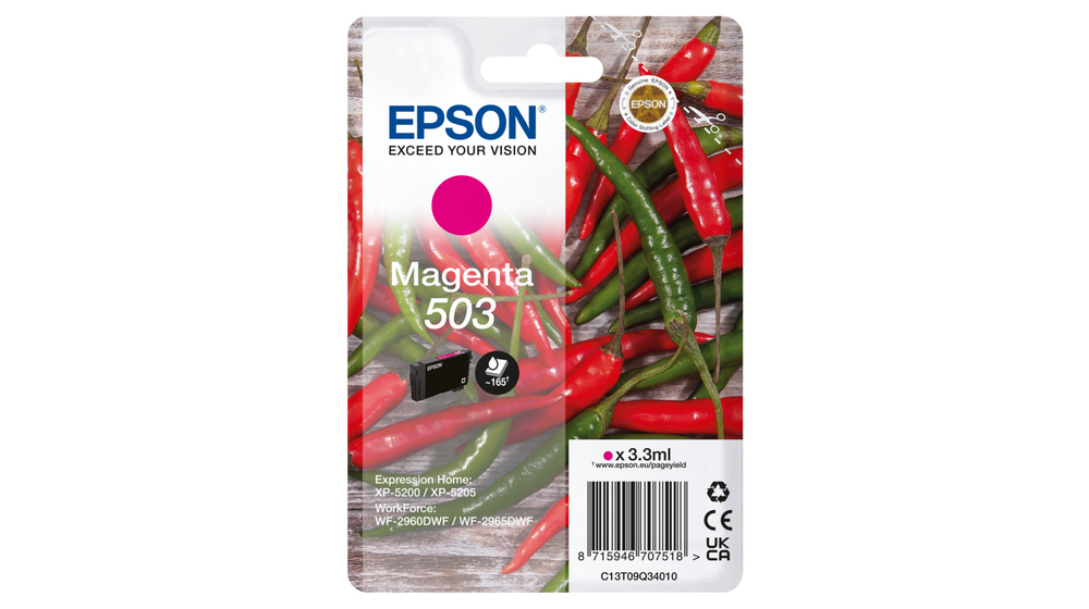 EPSON Tinte magenta 3.3ml XP 520x, WF 296x