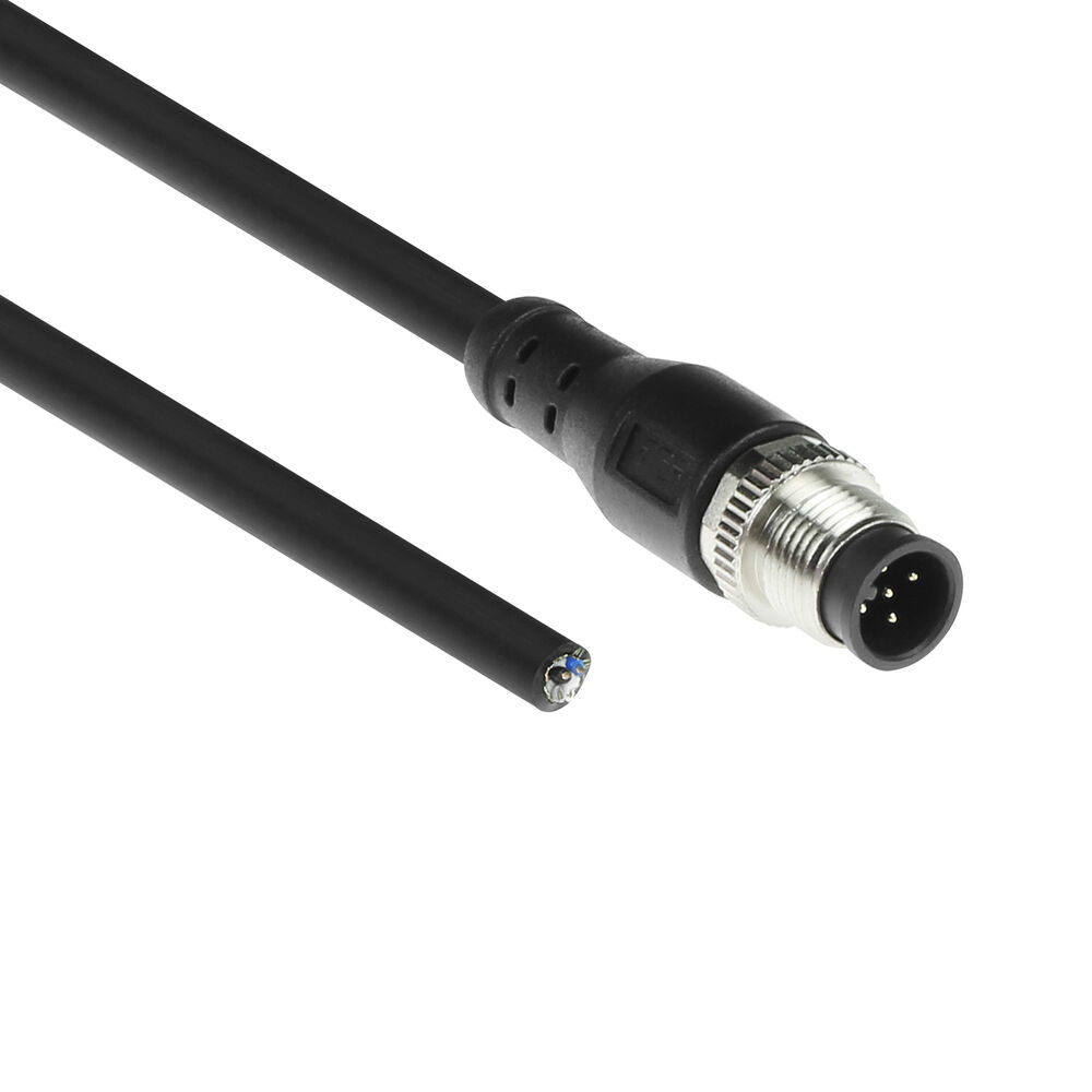 Industrial 1.50 meters Sensor cable M12A 5-pin male to open end, Superflex Xtreme TPE cable, shielded