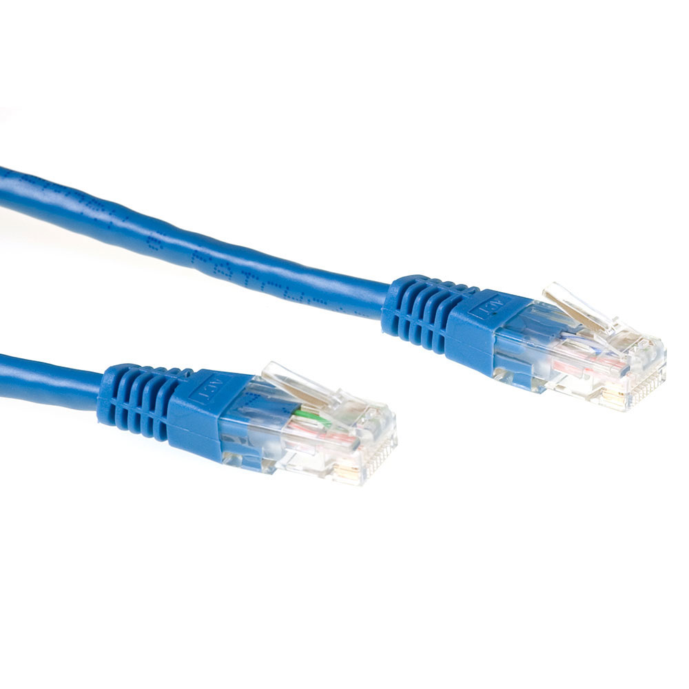 Blue 1.5 meter U/UTP CAT6 patch cable with RJ45 connectors