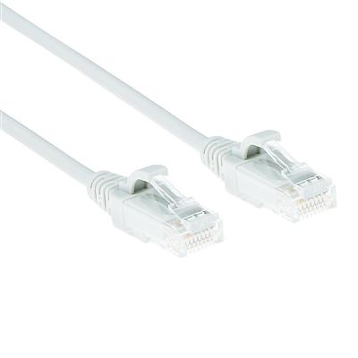 White 5 meter LSZH U/UTP CAT6 datacenter slimline patch cable snagless with RJ45 connectors