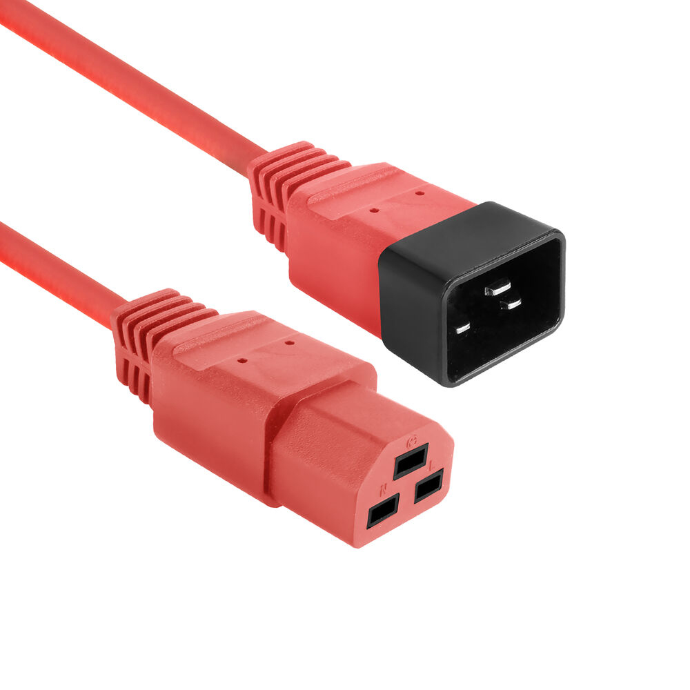 Powercord C20 - C21 IEC60320 red 1 m