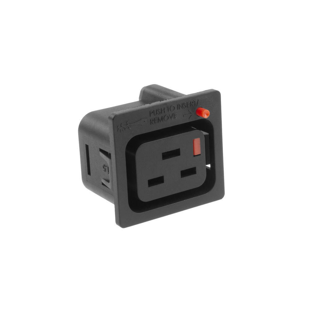 C19 IEC Lock Net Entree (1x outlet) - black, PA195015BK