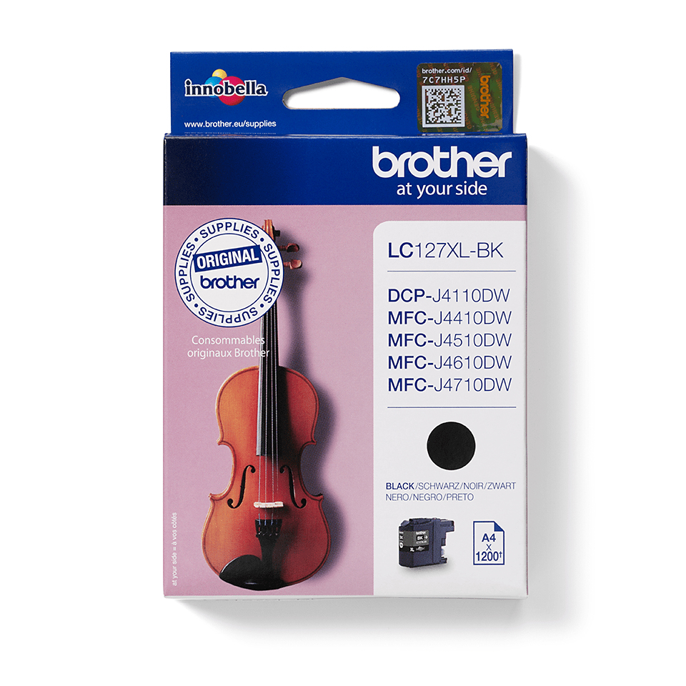 Brother Tinte LC-127XL-BK Schwarz bis zu 1.200 Seiten nach ISO/IEC 24711