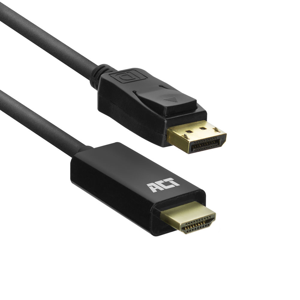 DisplayPort male to HDMI male adapter cable, 1.8 m