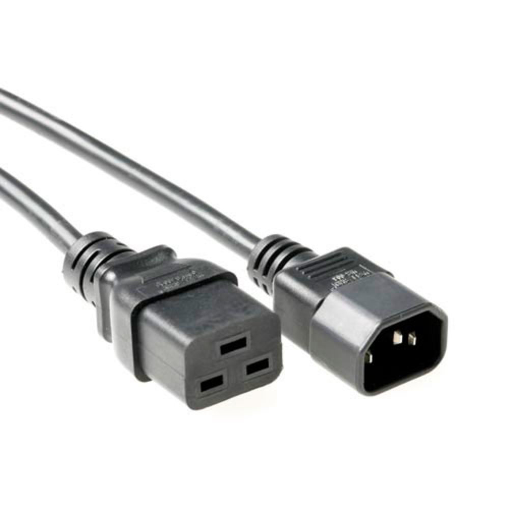 Powercord C14 - C19 black 1 m