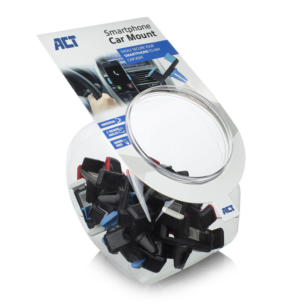 Smartphone car mount, placement in the air vent metal clip