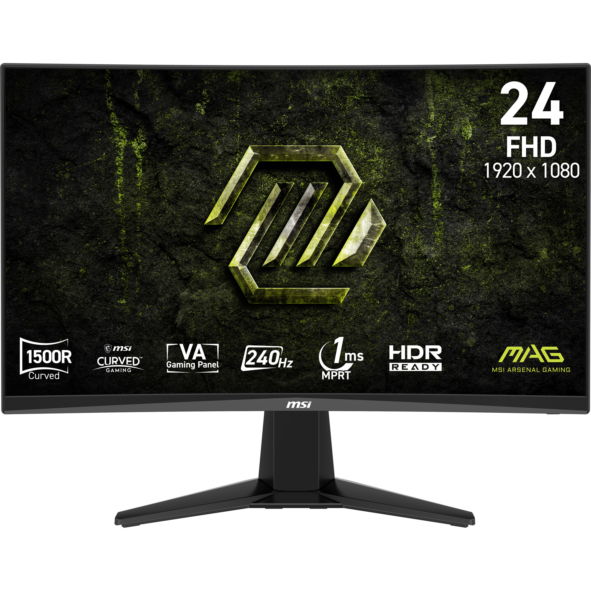59,9 cm (23.6") 1920 x 1080 Pixel MSI 9S6-3BD01M-002 16:9 Full HD VA 1 240 Hz HDR DisplayPort HDMI VESA