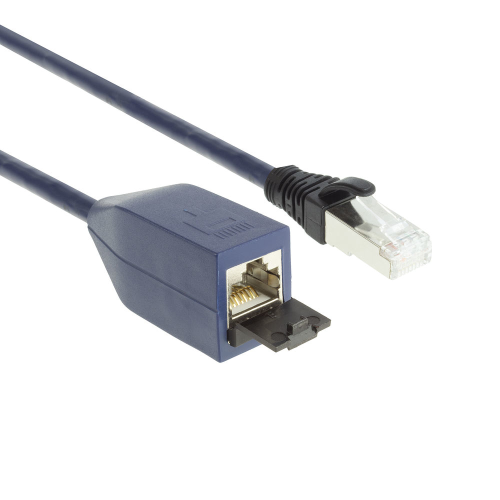 Blue 3 meters LSZH SFTP CAT6A MPTL extension cable snagless with RJ45 connectors