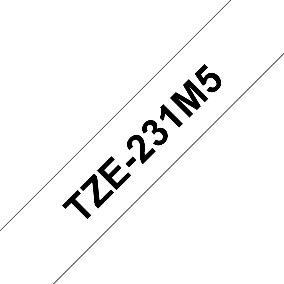 Schriftbandkassette Brother 12mmx8m weiß/schwarz (5er Pack)