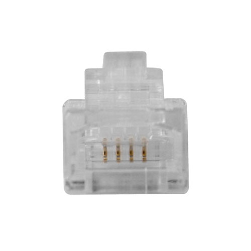 RJ11 (6P/4C) modulaire connector for round cable with stranded conductors