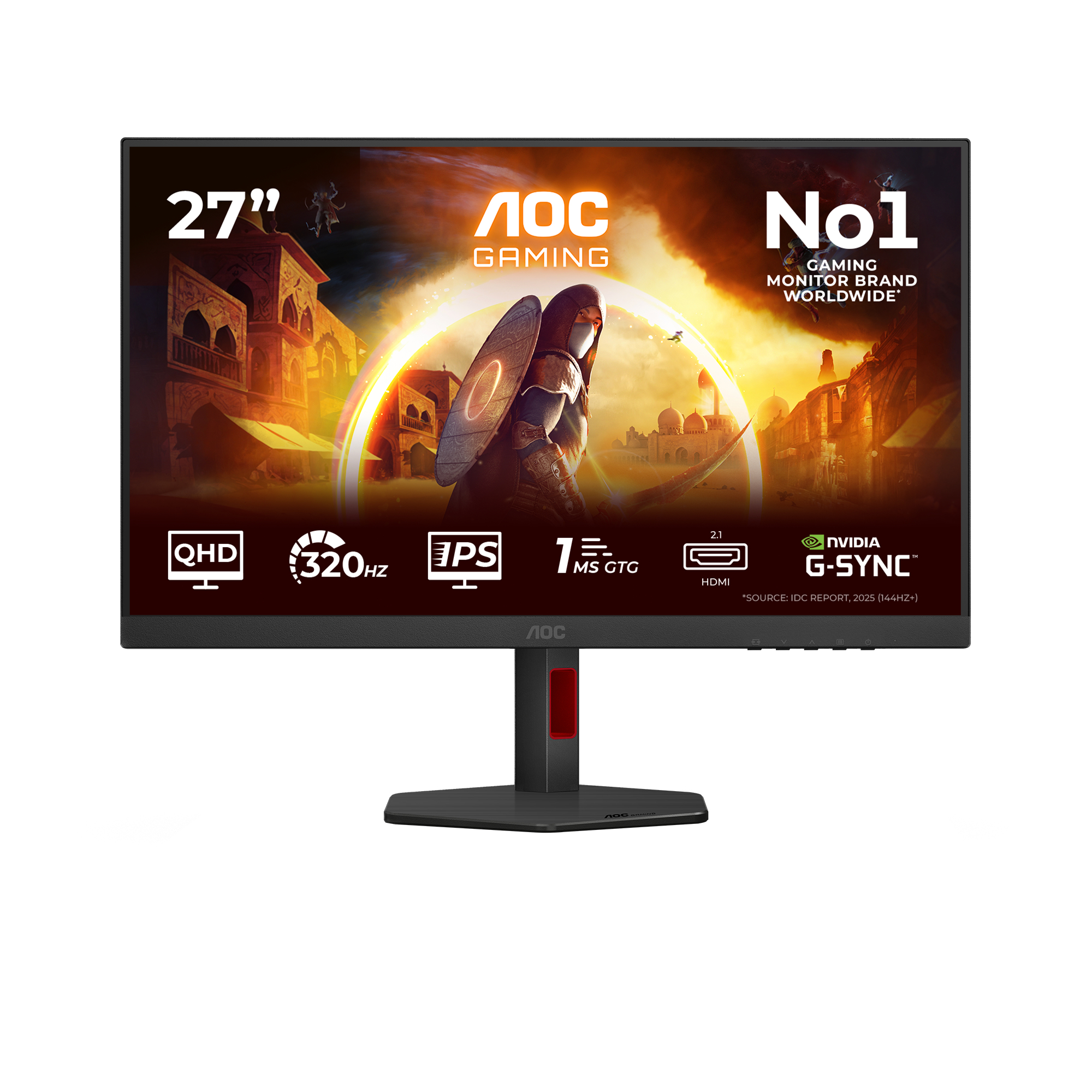 AOC Q27G4SRU 27inch 2560x1440 Fast IPS Flat H/A 130MM QHD 320Hz USB HUB DP HDMI 450cd/m2