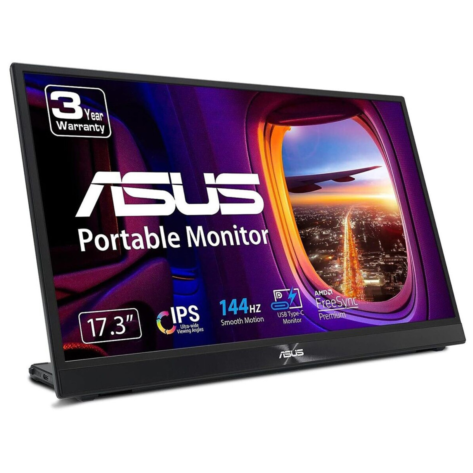 LCD ASUS 17.3"" MB17AHG ZenScreen Portable USB-C Monitor 1920x1080p IPS 144Hz Matte Panel Kickstand