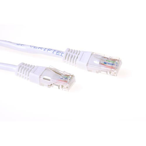 White 0.5 meter U/UTP CAT6A patch cable with RJ45 connectors