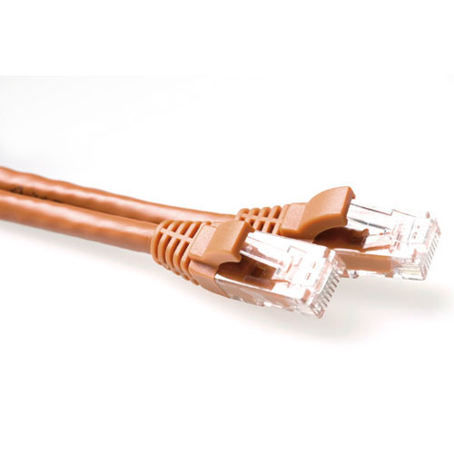 Brown 5 meter U/UTP CAT6A patch cable snagless with RJ45 connectors