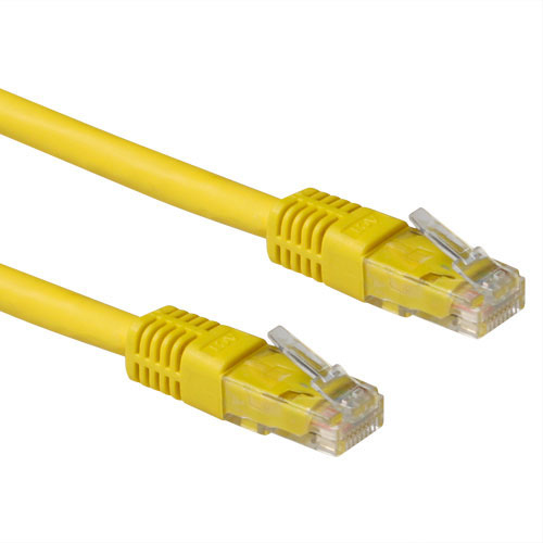 Yellow 7 meter LSZH U/UTP CAT6A patch cable with RJ45 connectors