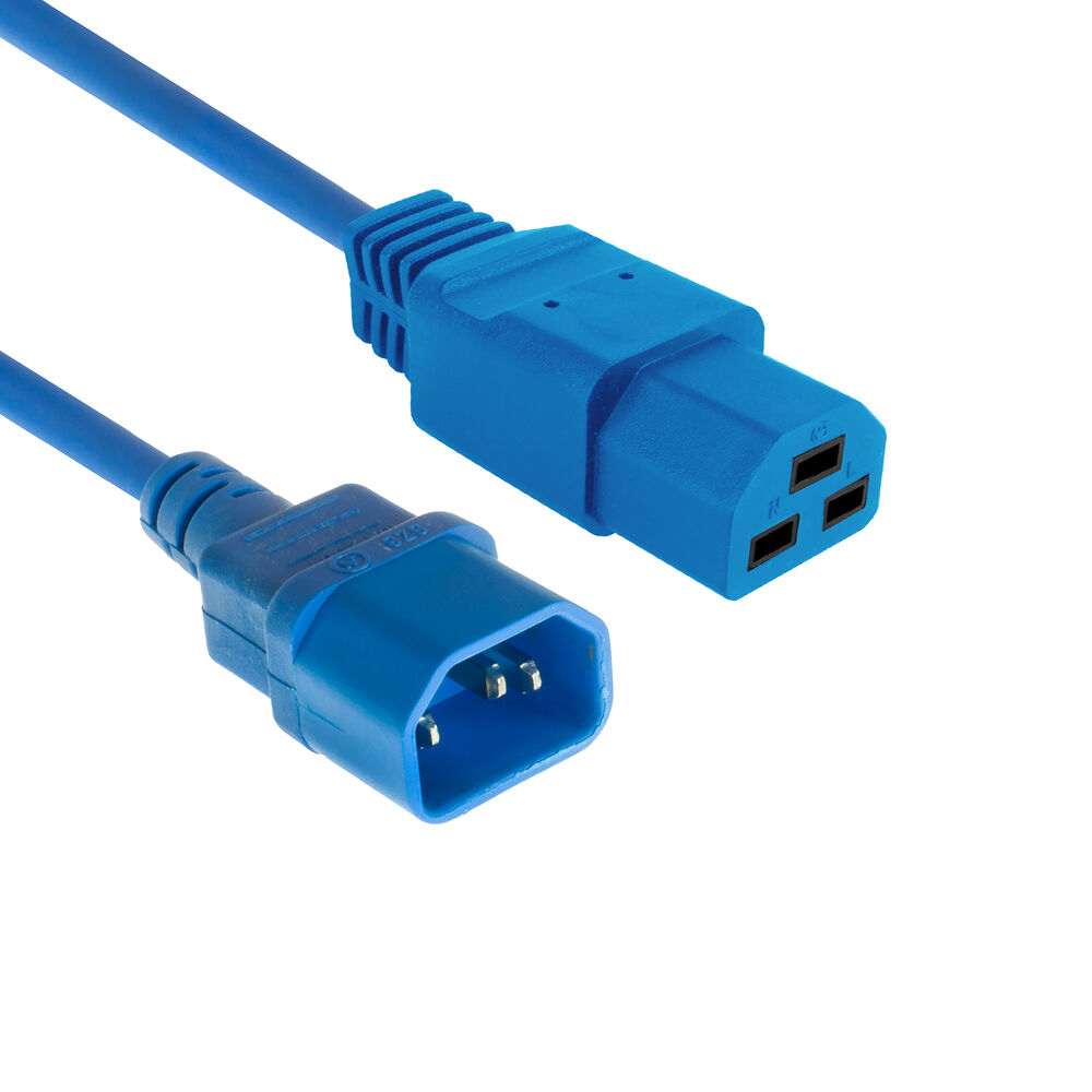 Powercord C14 - C21 IEC60320 blue 2 m