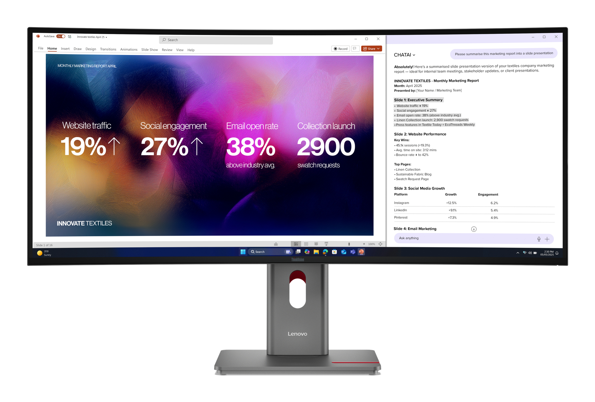 LENOVO ThinkVision P40WD-40 LED monitor curved 40inch 39.7inch 5120x2160 5K 120Hz IPS HDR10 Thunderbolt 4 HDMI DisplayPort speakers