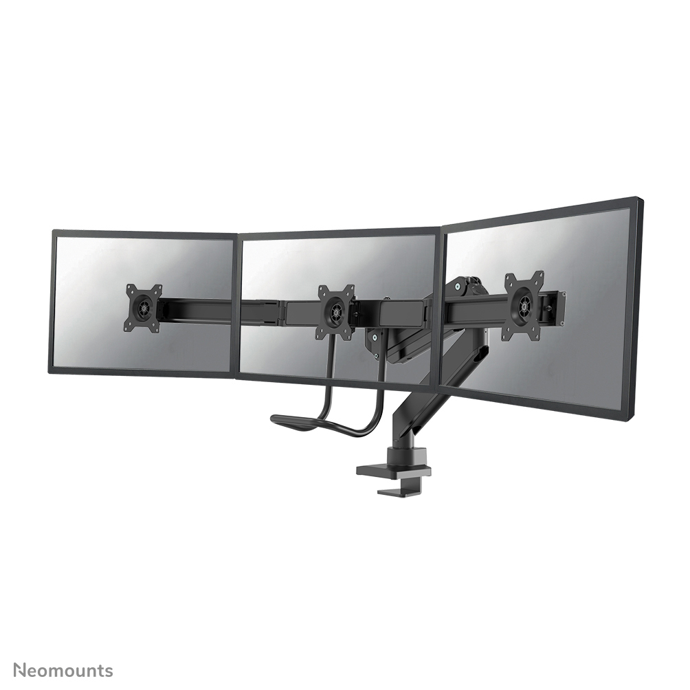 Neomounts NM-D775DX3BLACK Tischhalterung mit Tischhalterungsgriff für drei Flachbildschirme bis 27" (68,6 cm).