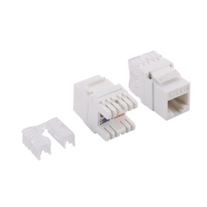 Keystone RJ45 Buchse Cat.6 UTP 180° Punch down, white LogiLink