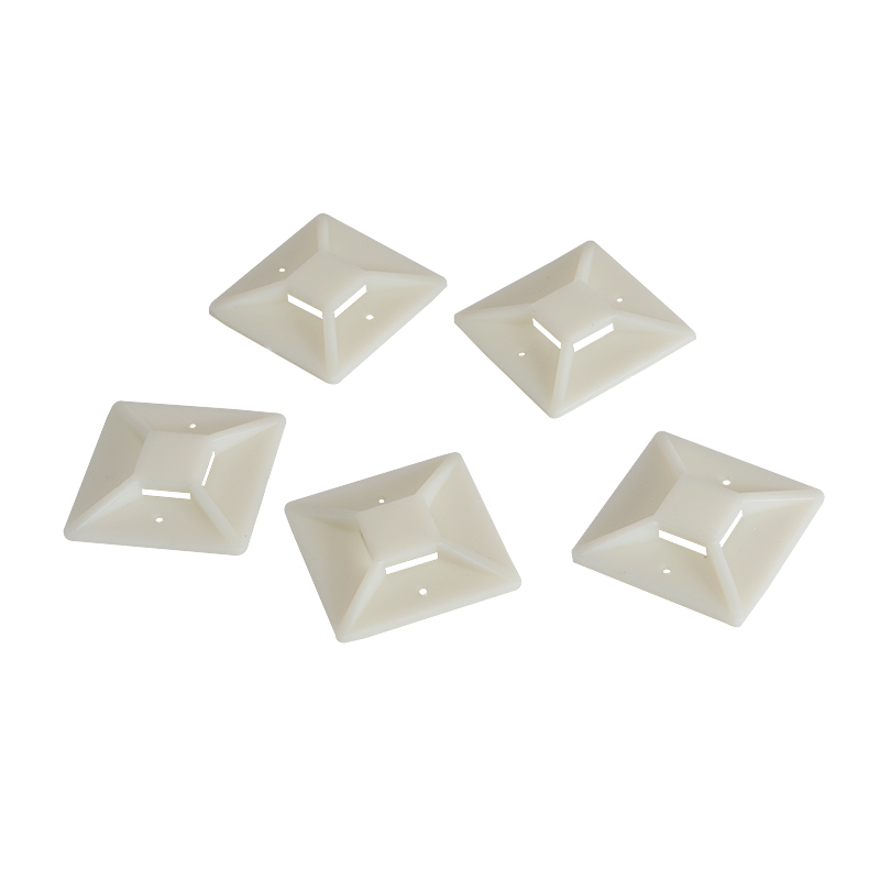 Cable tie mounts, ABS, 100 Stk., transp., self-adhesive, 40x40 mm