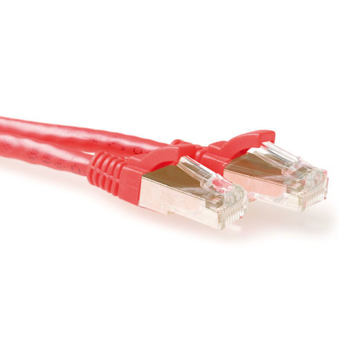 Red 30 meter LSZH SFTP CAT6A patch cable snagless with RJ45 connectors