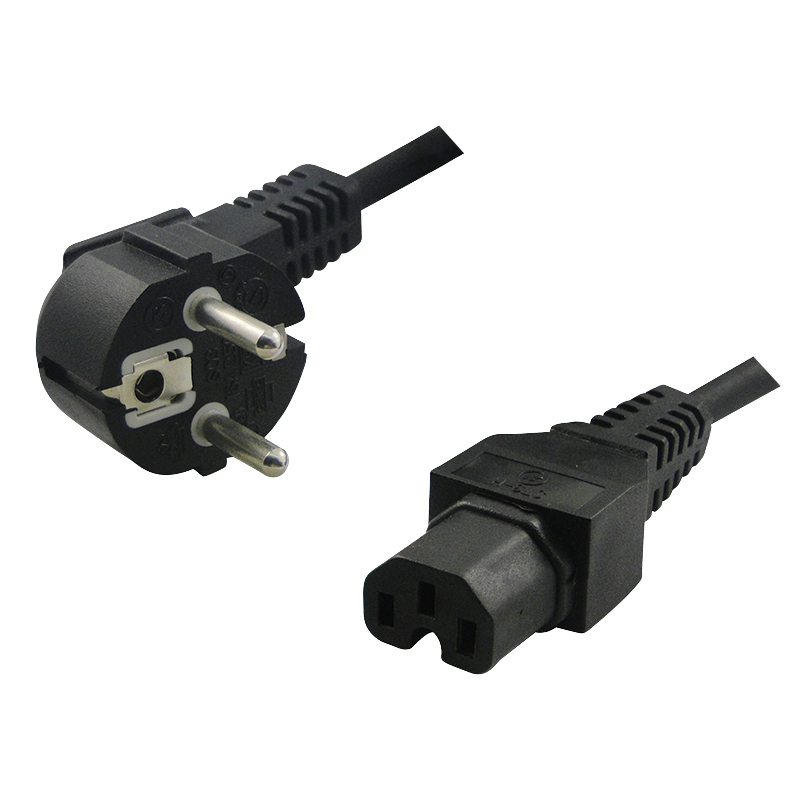 Logilink Power cable, CEE 7/7 (90°) to IEC C15, black, 2 m