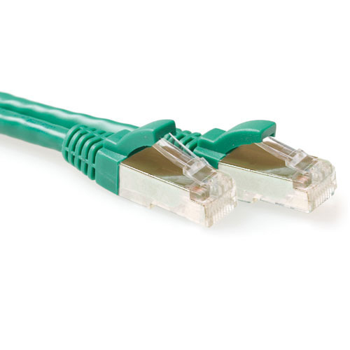 Green 30 meter LSZH SFTP CAT6A patch cable snagless with RJ45 connectors