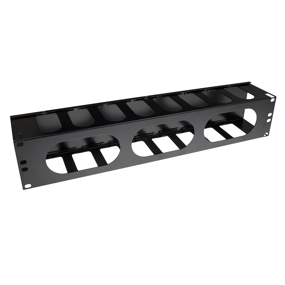 Cable management duct panel with cover 19 inch 2U
