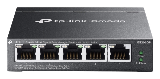 TP-Link Omada Switch 5x GE ES205GP 4-Port PoE+