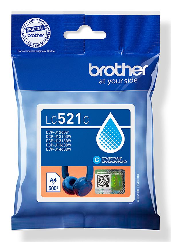 Brother Tintenpatronen LC-521C Cyan (ca. 500 Seiten)