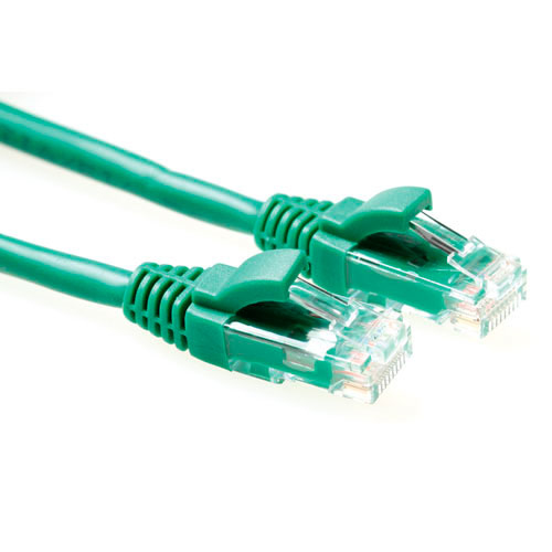 Green 2 meter U/UTP CAT6 patch cable component level with RJ45 connectors