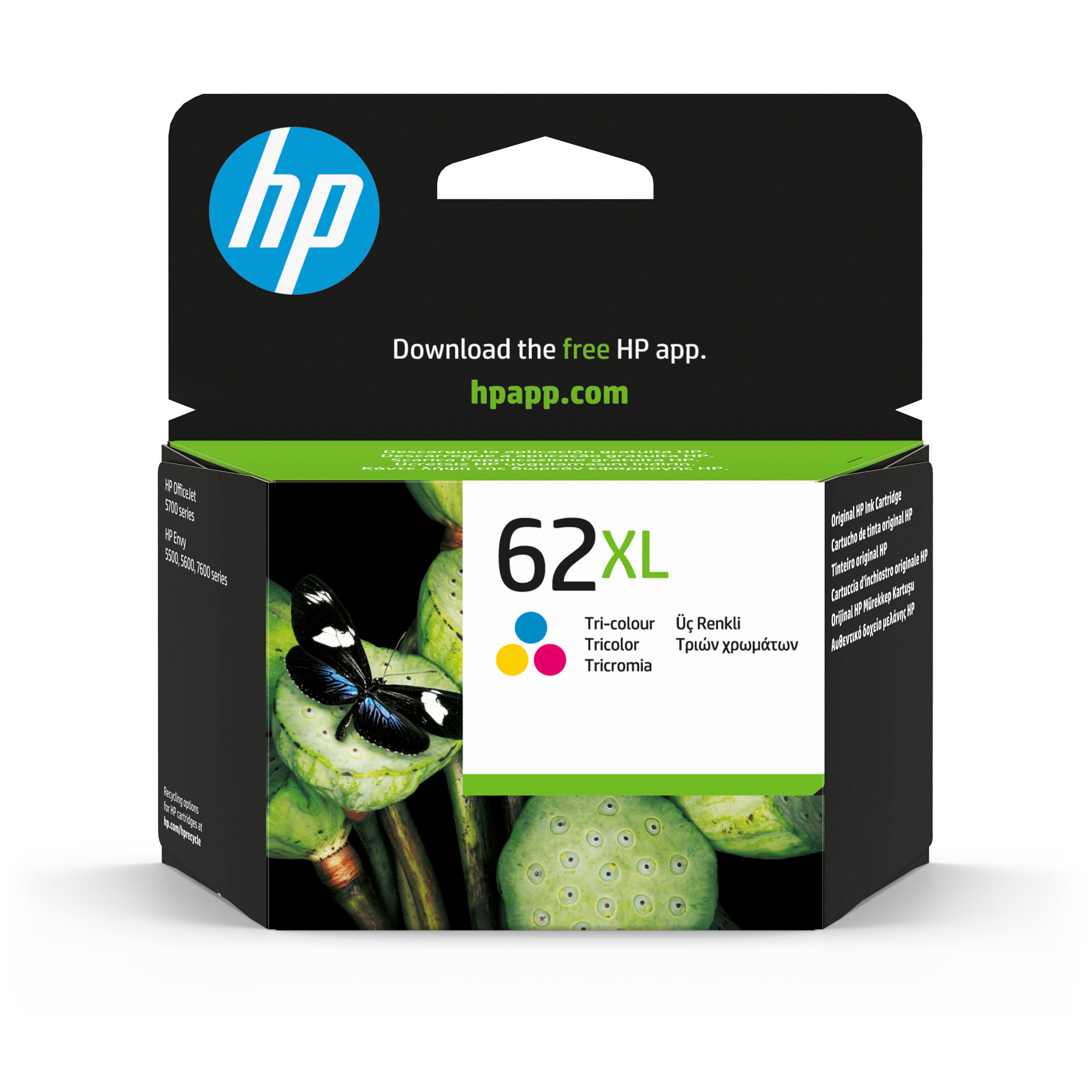 HP 62XL High Yield Tri-color Original Ink Cartridge Cyan, Magenta, Gelb 9,5ml 300Seiten